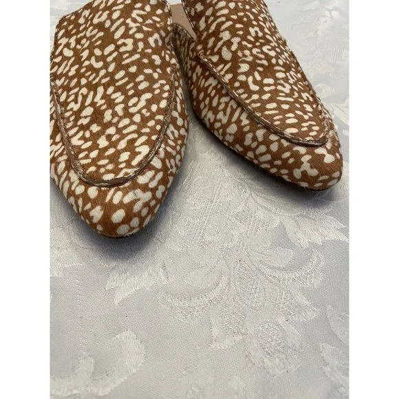 Madewell Size 7.5 The Frances Skimmer Mule In Mini Leopard Calf Hair Shoe - Picture 3 of 11